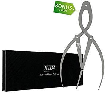 Golden Mean Calipers with Case - Medium 6.5in (16.5 cm) | Higher Quality Curved 3 Prong Design | Great for Tattoos, Art Work & Design | Fibonacci Gauge | Golden Ratio Calipers | Gift Item