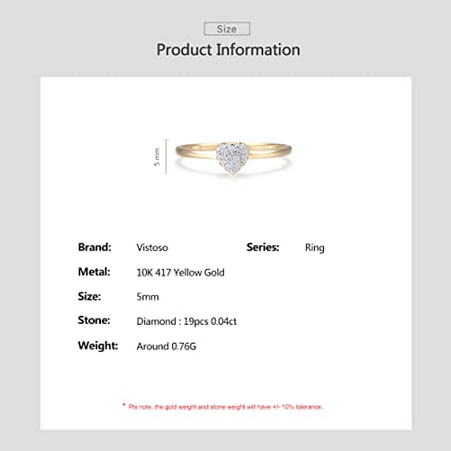 Santuzza 10K 純金 本物のダイヤモンド シンプル 華奢なリング 女性用