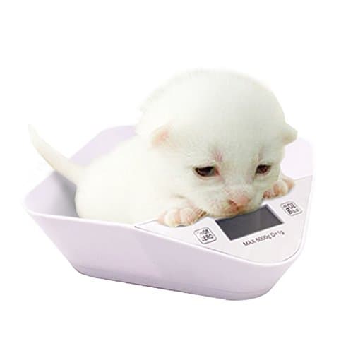 Digital Pets and Kitchen Scale For New Born Puppy or Small Kitty With a Free Pet Food Bowl (White)