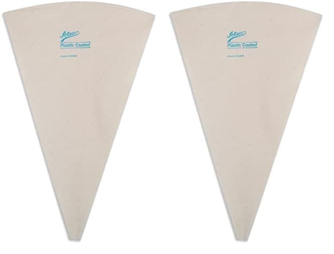 Ateco Plastic Coated Canvas Decorating Bag, 12-Inch, Reusable, Made in USA, White (Pack of 2)