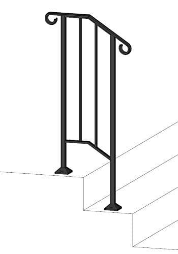 Iron X Handrail Picket #1 (Brick or Paver Steps)