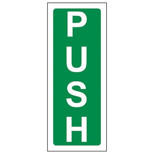 Push(Portrait) Sign Sticker, Waterproof Sticker Sign