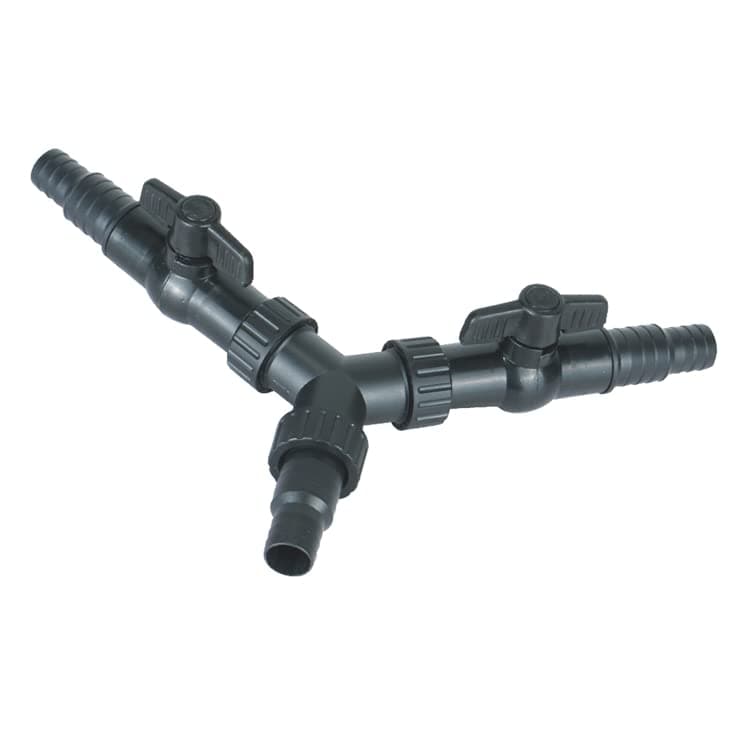allpondsolutions Uni Tap 3 Way Y Distributor Pond Hose Pipework Adaptor Connector Shut Off Fits Small 20-25mm Flex Hose Pipe