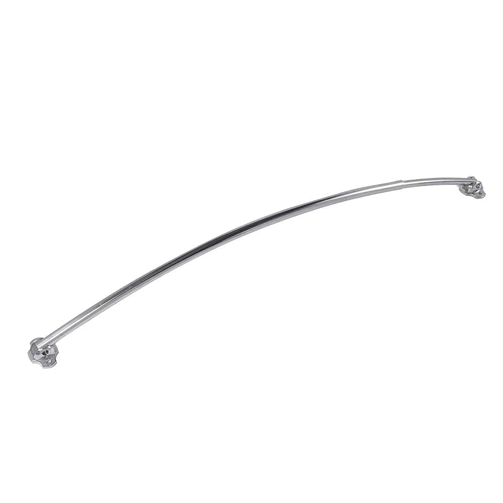 TENOVEL 3-Piece Bathroom Shower Sets: 50”-72” Adjustable Curved Shower Curtain Rod, 72”x72” Clear EVA 5G Shower Curtain Liner, Stainless Steel Shower Curtain Hooks/Rings -Polished Chrome
