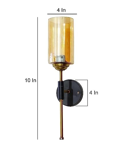 Lyse Decor Decorative Wall Light for Living Room Modern, Beside Wall Lamp for Bedroom, Home Decoration Items for Wall (Black & Golden Electroplating)