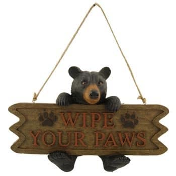 Black Bear Welcome Sign (Wipe Your Paws)