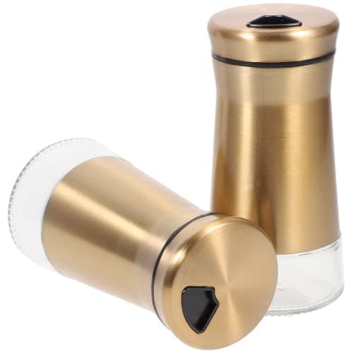 2-Pack Stainless Steel Salt and Pepper Shakers with Adjustable Pour Holes - Spice Dispenser for Himalayan Salt, Table Salt, White and Black Pepper