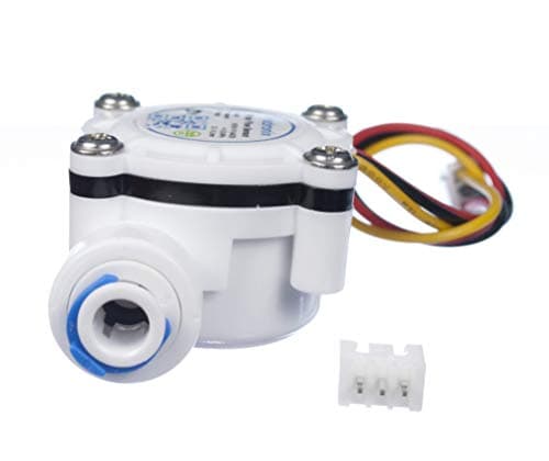 Hadronix 1/4 Quick-Connect Food-Grade Water Flow Meter Hall Sensor HDRX-YF-S402B - Connectors Included - Arduino, Raspberry Pi, and Reverse Osmosis Filter Compatible