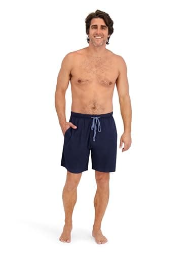 Hanes Men's 2-Pack Cotton Knit Short (Active Grey Heather/Bright Navy, Size Medium)