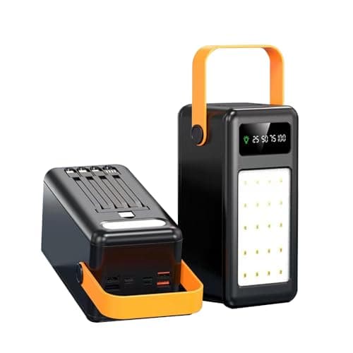 Power Bank 100000mAh USB Large Battery Pack With LED Display, 15W Fast Charging Powerbank Built In Cables, Portable Charger Compatible With Smartphones Tablets(Size:60000 mAh,Color:Black)