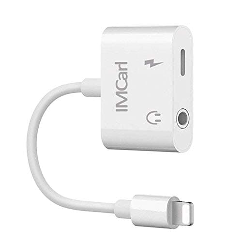 IMCarl Adapter Splitter Dual Adapter Audio Headphone Adapter for Phone 7 Plus/8 Plus/10/XCompatible Support iOS12 higher- white