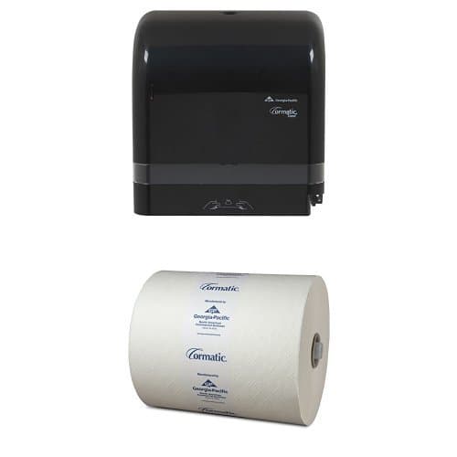 Georgia-Pacific HDS200B Black Cormatic Mechanical Dispenser Bundle with 6 Towel Refills