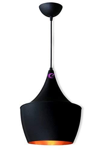 GreyWings Big Hanging Tulip Pendant Ceiling Light, Black Texture, Metal