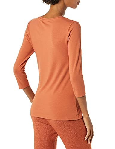Amazon Essentials Womens Regular-Fit 3/4 Sleeve V-Neck T-Shirt (Available in Plus Size)