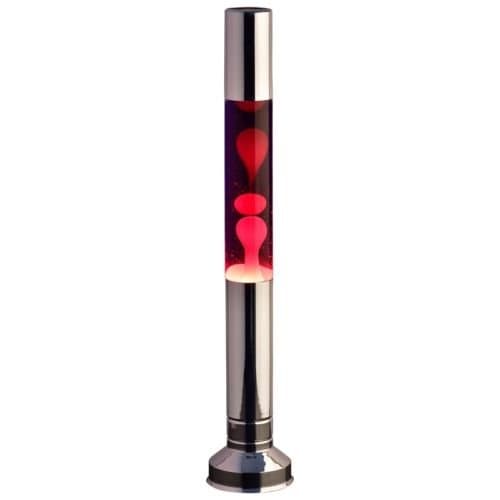 Flat Top Lava Lamp Light and Style to Your Home - Silver, Red Wax with Purple Water