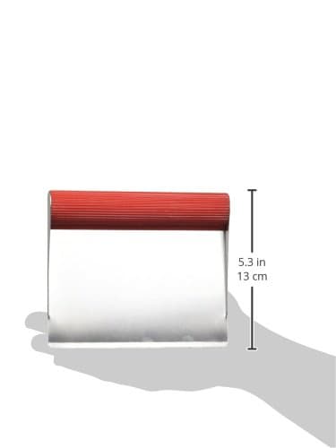 Rachael Ray Tools and Gadgets Stainless Steel Pastry Scraper/Bench Scrape/Kitchen Tool for Baking and Cooking/Dishwasher Safe, Red