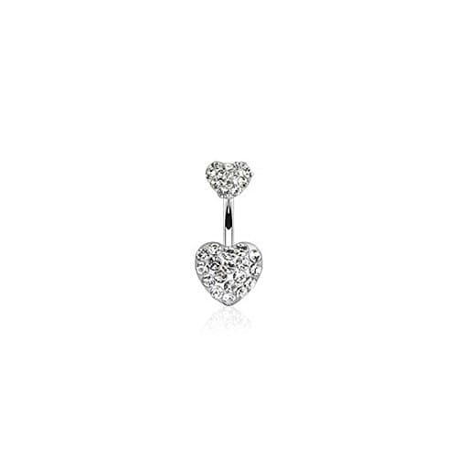 Clear Heart Belly Ring Body Jewelry
