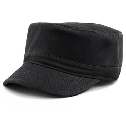 The Hat Depot Washed Cotton Basic & Distressed Cadet Cap Military Army Style Hat