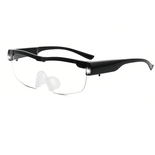 Magnifying Glasses for Hobbies, Reading Wearable Glasses with 2 LED Lights Magnify Sight Spectacles for Hobbies Jewellers Elderly Close Work Reading
