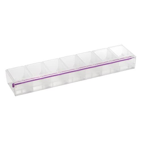 CRAFT MATES Bead Organizer and Plastic Storage Containers For Crafts, Buttons, Pins and More, 7 Locking Compartments, 3XL, Clear Lids