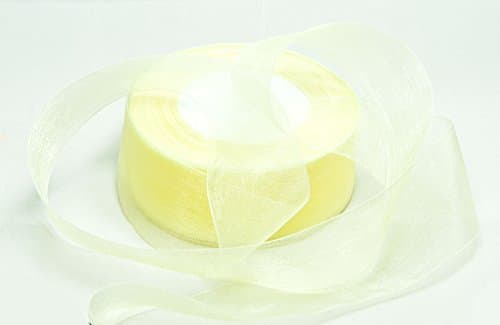 Organza Ribbon - 1 1/2" Wide - 50 Yard Spool - - Light Yellow