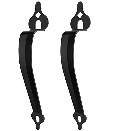 Nationwide IndustriesBarn Door Handles Rustic Design, 9 Inch Size Bundle of 2, Weatherproof Black Door Pull, Durable Steel Metal Gate Handle