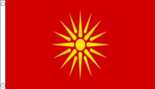 5ft x 3ft (150 x 90 cm) Macedonia Macedonian Old Vergina Sun 100% Polyester Material Flag Banner Ideal For Pub Club School Festival Business Party Decoration