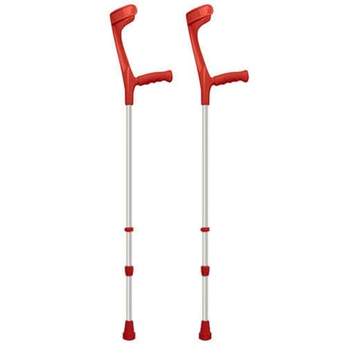Adjustable Coloured Crutches - RED Healthcare