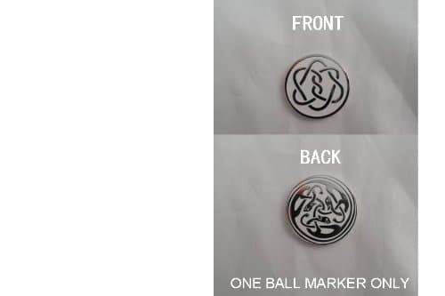 Black/Silver Laced Cats/White Design 2 Sided Ball Marker 23mm