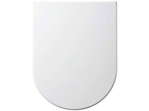 Realpack Q-line® BATHROOM SOFT CLOSE SLOW OVAL WHITE TOILET SEATS | STANDARD/D-SHAPE/LUXURY | BOTTOM FIXING | NEW FREE UK DELIVERY (D-Shape)