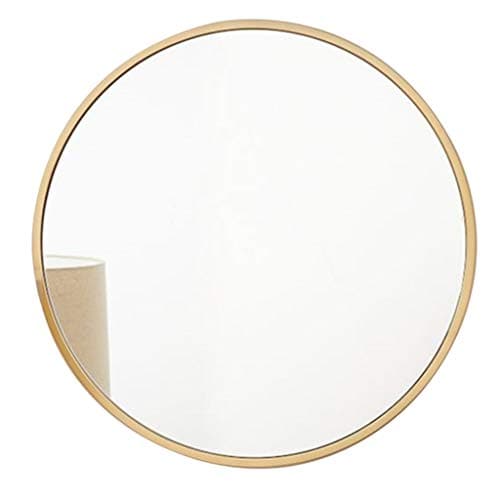 JOAHCHEN Bedroom Mirror,Wall Mirror,Wooden Frame,HD Silver Mirror,Clear Imaging,Suitable for Vanity,Bathroom,Bedroom,Gym,Hallway for Home Decor(40x40cm),Gold