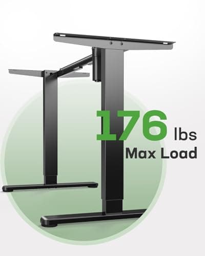 Marsail Height-Adjustable Standing Desk Frame, Electric Standing Desk Legs with Powerful Motor, Height-Adjustable Desk Legs with 176 lbs Max Load for Various Desktops, 35.4"x28.3"