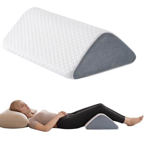 Knee Wedge Pillow 6.3'' for Post-Surgery Recovery-Leg Elevation Support for Sleep Position, Alleviating Lower Back & Hip Pain Enhancing Circulation in Ankles Legs Triangle Pillow with Removable Cover