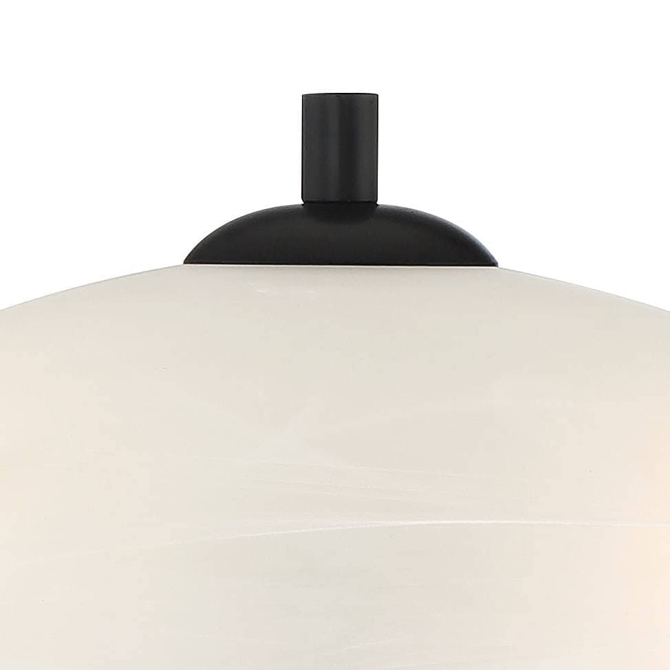 360 Lighting Heather Modern Accent Table Lamps 21" High Set of 2 with USB Port and AC Power Outlet in Dark Metal Base Glass Dome Shade for Living Room Desk Bedroom House Bedside Home