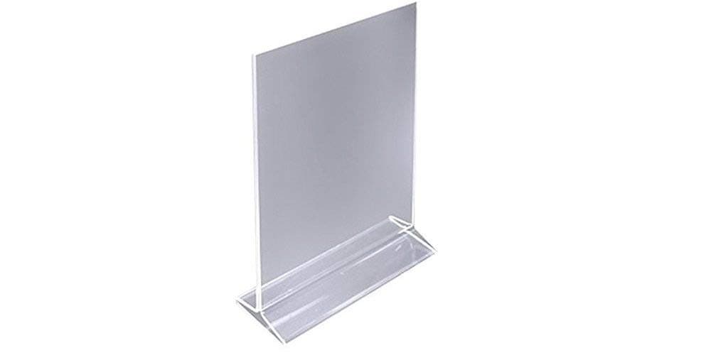 5"X7" Acrylic Sign Holder, Clear Plastic Table Menu Holder, Card Display, Table Tent, Upright Ad Photo Picture Portrait Frame, Promo, Ad Frame Clear, 6-Pack