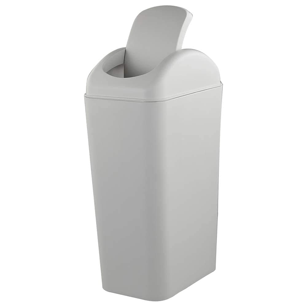 Ikando 14 L Plastic Waste Bin, Slim Waste Recycling Bin with Swing-Top Lid, 1 Pack