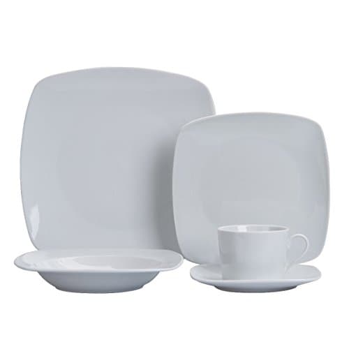 Bianco White Square 20 pc Dinnerset by Brilliant