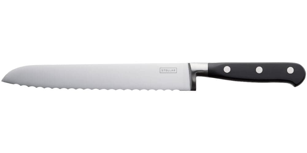 Stellar Classic 21cm / 8" Bread Knife, Stainless Steel Blade, Full Tang Riveted Handle, Dishwasher Safe