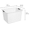 Sterilite 6-Pack Deep Ultra Basket, Open Top Plastic Storage Organizer, White - Classic Baskets for Organizing Countertops, Pantry Shelves, Kitchen Cabinets, Laundry Rooms or Home Offices