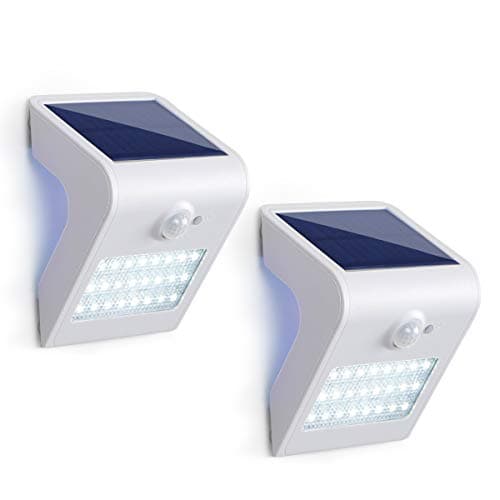 Aikars Solar Outdoor Lights Waterproof,28 LED Wireless Solar Sensor Wall Lights,Security Area Night Lights for Patio Wall,Back Yard,Garden,Fence (2 Pack)