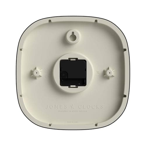 JONES CLOCKS® Marvel Wall Clock | Modern Retro Rounded Square Clock | 10 inch | Black | Cool Designer Look for Kitchen, Living Room or Office