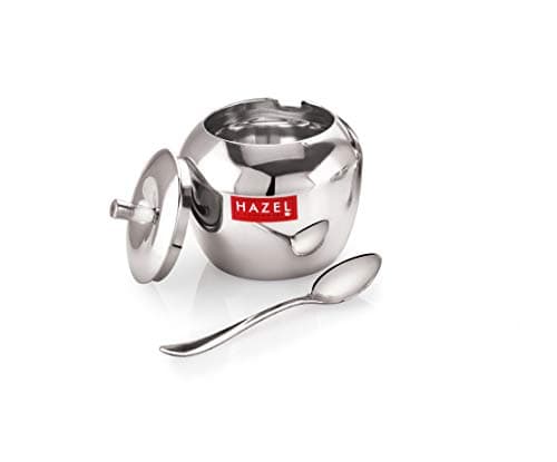 - HAZEL Stainless Steel Oil and Ghee Container With Spoon for Kitchen | 260 ml Capacity Multipurpose Oil Container