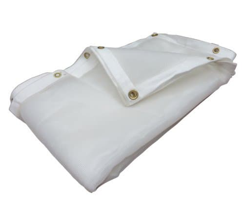 (White) Super Heavy Duty Mesh Tarp Net Sail Sun Shade Awning and Fence Screen Patio and Canopy Cover (7' x 10') Finished Size 6'.6 X 9'.6