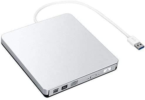 ZSMJ External DVD Drive, USB 3.0 Portable CD DVD +/-RW Burner Slim DVD/CD Writer Player High Speed Data Transfer Optical Drive for MacBook Air, MacBook Pro, Mac OS, PC Laptop (Sliver)