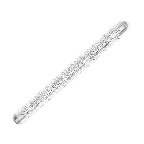 Potelin Moon Star Embossing Transparent Acrylic Rolling Pin Roller Kitchen Baking Tool Turn sugar acrylic print rolling pin star Moon transparent rolling pin pastry baking tool Durable and Useful