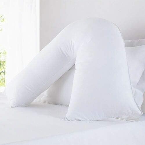 GB TEXTILE Orthopaedic V-Shaped Pillow Extra Cushioning Support For Head, Neck & Back