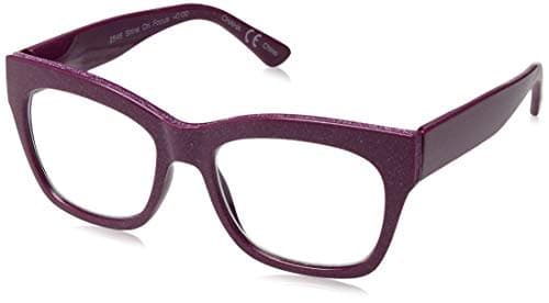 Peepers by PeeperSpecs Women's Shine on Square Blue Light Blocking Reading Glasses