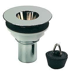 Other 3/4" Sink Waste with Plug - Chrome on Brass Caravan Camper Motorhome Boat Waste