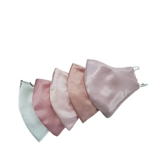 silk-satin 3 play soft elastic face mask for women and girl and men PACK OF 5