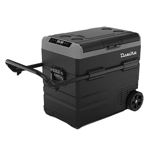 Dreiha CBX55-LR Portable Fridge with Compressor LG, CoolingBox 55-LR with a cooling capacity of +20°C to -20°C, Connections 12V/24V 0 110V/220V for Car, Truck, Boat and Motorhome